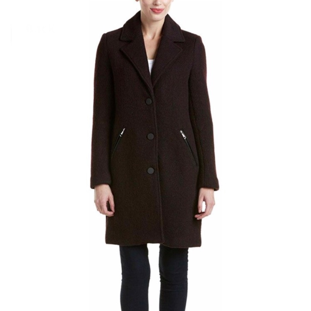 Marc New York Tara Pressed Boucle Wool-Blend Coat